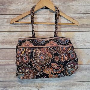 Vera Bradley | Brown & Black Paisley Floral Tote Purse